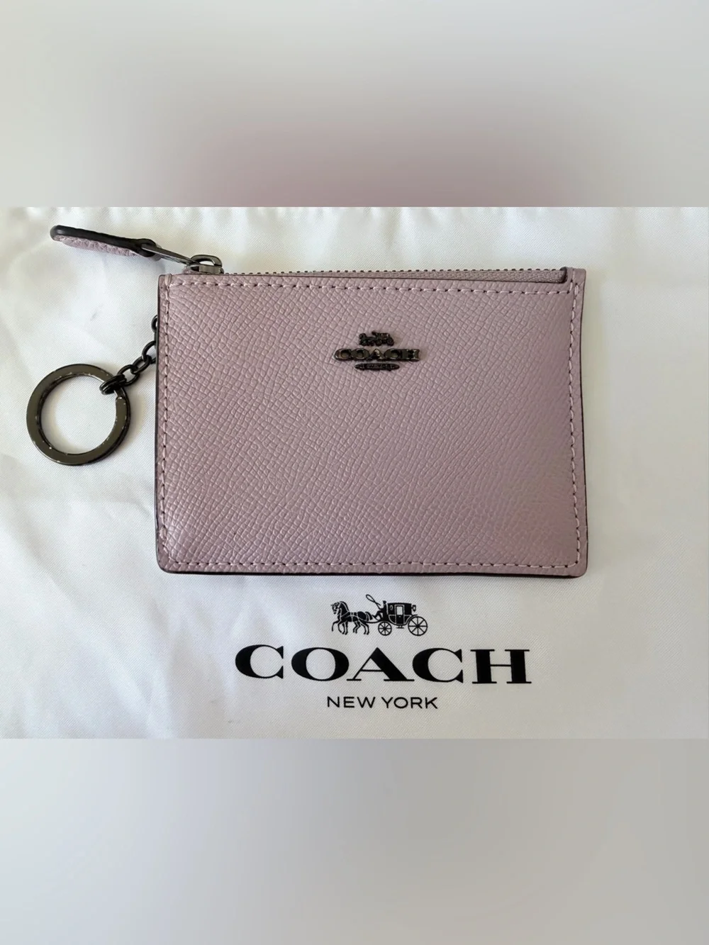 Coach Lilac Leather Card Wallet with ID Window